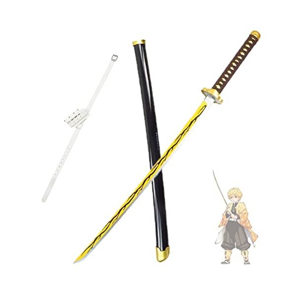 Lame de Tueur de démons cos épée de Bambou, Katana Japonais,Jouets daccessoires de Cosplay,Couteau darme décoratif avec Cei