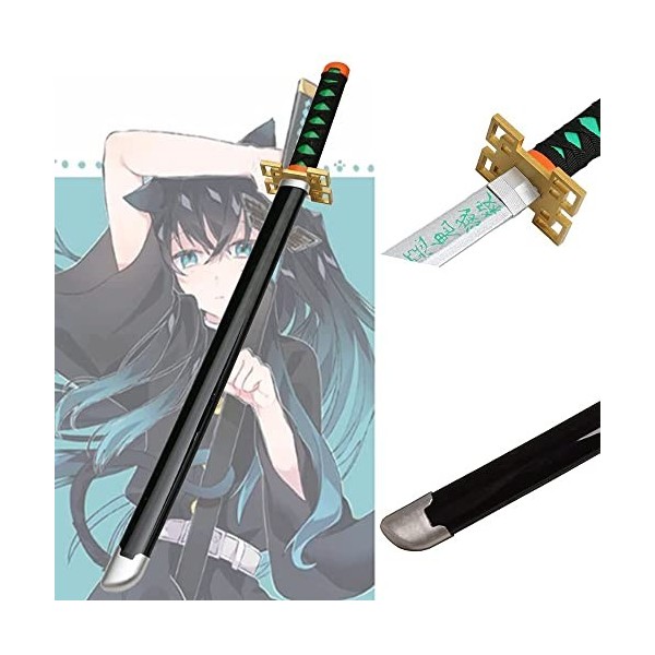Uvency Cos Anime Samurai Sword, 75/100Cm Lame de Bambou Katana Pour Cosplay Party Supplies, Accessoires DÉpée En Bois/Tokito