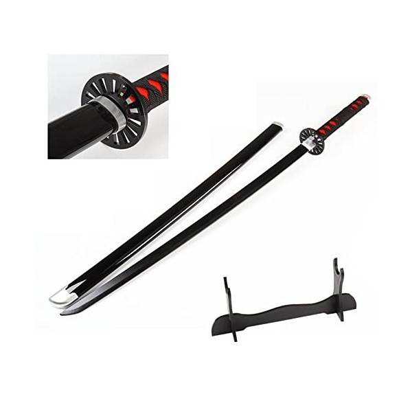 XIAOHUA Sabre Demon Slayer Tanjiro Katana Noir Cosplay Anime Katana Japonais 104cm Katana Demon Slayer Épée Jouet Katana Anim