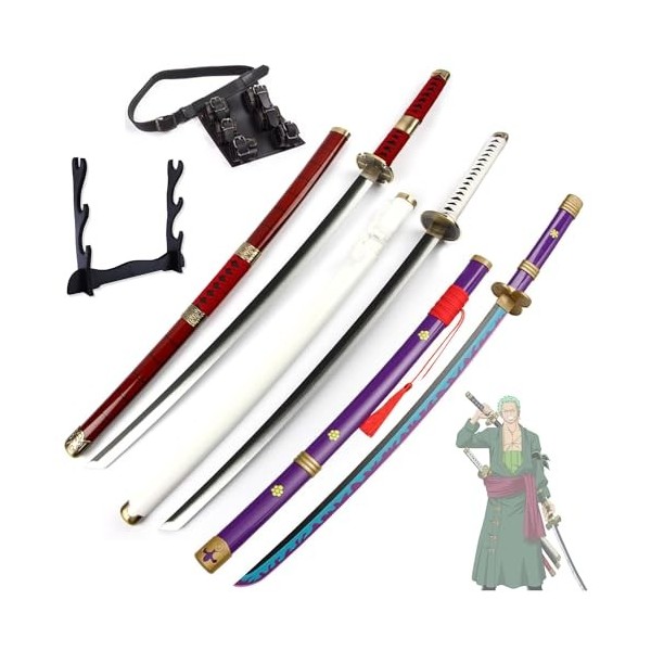 BRELHF 76 cm/103 cm Épée de samouraï pour Accessoires de Costumes dhalloween pour Enfants et Adultes, Roronoa Zoro Épée Kata