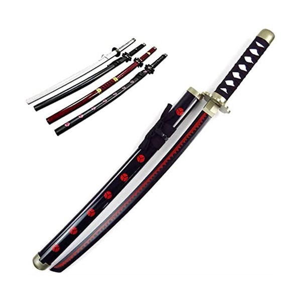 YOGZHRR Swords Slayer Blade Cos Kamado Tanjirou Appartement Modèle DArme, Cosplay Accessoires Jouets Katana/Black Red