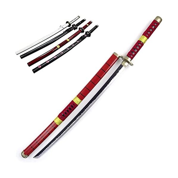 YOGZHRR Swords Slayer Blade Cos Kamado Tanjirou Appartement Modèle DArme, Cosplay Accessoires Jouets Katana/Black Red