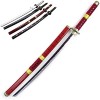 YOGZHRR Swords Slayer Blade Cos Kamado Tanjirou Appartement Modèle DArme, Cosplay Accessoires Jouets Katana/Black Red