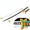 WXJP Katana Épée Enfant Cosplay Demon Slayer Lame en Bois Japonais Anime Original Texture, Accessoire Darmes Ninja Épée Joue