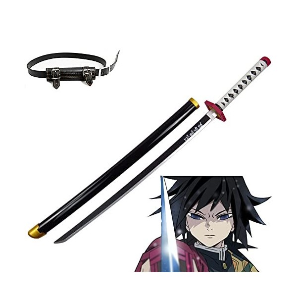 GALLIN Demon Slayer Tomioka Giyuu Katana Cosplay Épée De Samouraï Fait À La Main Anime Ninja Couteau Arma Accessoires Bois Ca