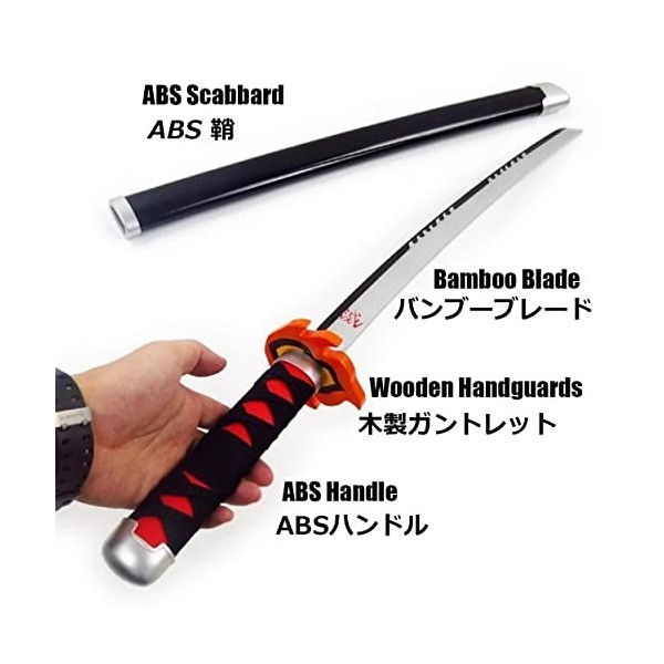 NIANXINN Slayer Blade Cosplay 1: 1 Prop Modèle Épée En Bois Samurai Ninja Toy Sword 104Cm / 40.9In Japonais Katana Épée Arm