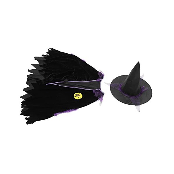 ADOCARN 3 Ensembles Performance Cm Up Robe Fournitures Chapeau De Sorcière Et avec Ou Costumes dhalloween Cape De Soirée Cos