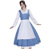LIKUNGOU Princesse Déguisement pour Femmes Belle Costume Bleue Tenue de Chambre Servante avec Nœud Halloween Cosplay Costume 