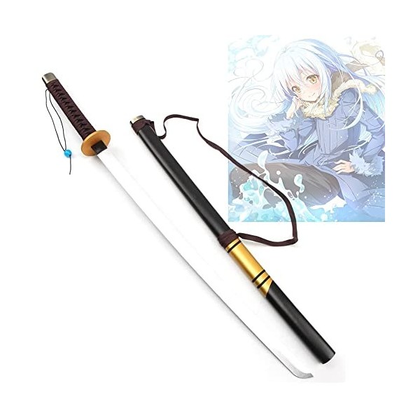 HXSM Épée De Samouraï Katana Tout en Bois Épée Cosplay Rimuru Tempest Sabre Demon Slayer Accessoire dhalloween pour Enfants 