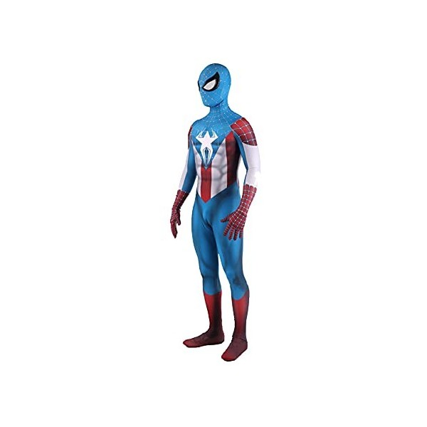 MYYLY Cosplay Captain America Spiderman Body Super-héros Déguisement Costume Avenger Combinaison Anime Jeu Onesies Tenues 3D 