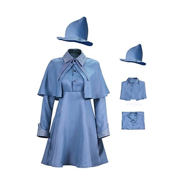 Foanja Fleur Isabelle Delacour Déguisement Adulte Cosplay Magie École Magicien Uniforme Cape Robe Chapeau Complète Vêtements 