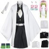 Foanja Kanroji Mitsuri Déguisement Enfant Adulte Cosplay Demon Slayer Anime Complet Uniforme Robe et Chaussettes Boucles dor