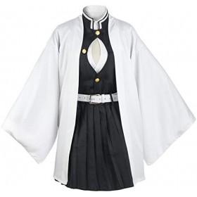 Foanja Kanroji Mitsuri Déguisement Enfant Adulte Cosplay Demon Slayer Anime Complet Uniforme Robe et Chaussettes Boucles dor