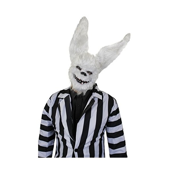 0207VP6V6DO Adulte Fausse Fourrure Blanc Lapin Halloween Masque - Accessoire Parfait pour Sinistre Déguisement - Taille Uniqu