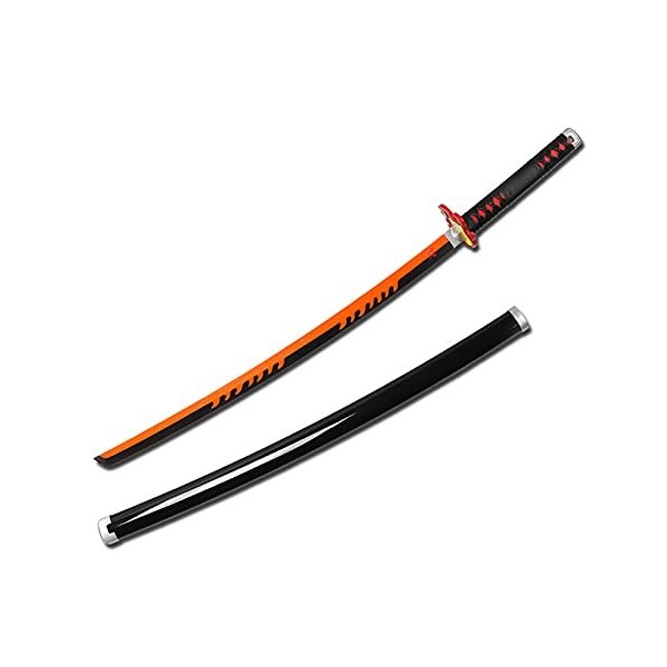 Lépée Demon Slayer avec Gaine Convient à Rengoku Kyoujurou, Katana en Bois, Accessoires darmes de Jeu de rôle, Jouet dépée