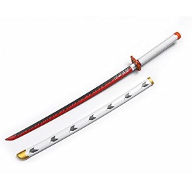 Lépée Demon Slayer avec Gaine Convient à Rengoku Kyoujurou, Katana en Bois, Accessoires darmes de Jeu de rôle, Jouet dépée