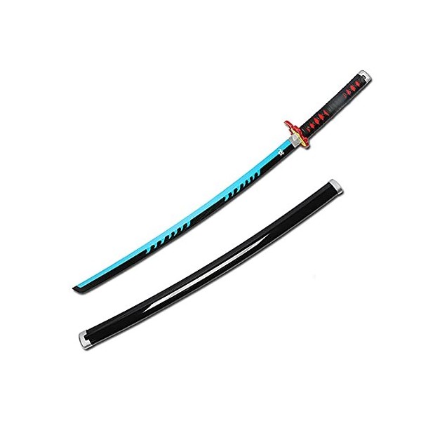 Lépée Demon Slayer avec Gaine Convient à Rengoku Kyoujurou, Katana en Bois, Accessoires darmes de Jeu de rôle, Jouet dépée