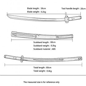 Lépée Demon Slayer avec Gaine Convient à Kamado Tanjirou, Katana en Bois, Accessoires darmes de Jeu de rôle, Jouet dépée N