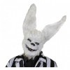 0207VP7OJ4P Adulte Fausse Fourrure Blanc Lapin Halloween Masque - Accessoire Parfait pour Sinistre Déguisement - Taille Uniqu