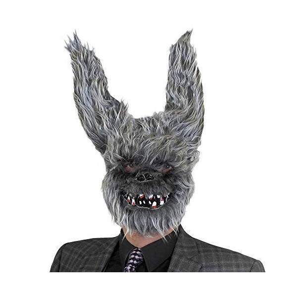 0207VP8AYI0 adulte fausse fourrure gris Lapin Halloween Masque - accessoire parfait pour Sinistre Déguisement - Taille Unique