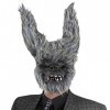 0207VP8AYI0 adulte fausse fourrure gris Lapin Halloween Masque - accessoire parfait pour Sinistre Déguisement - Taille Unique