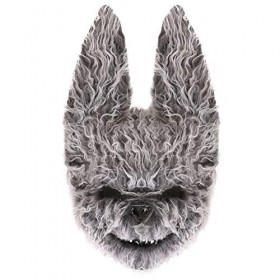 0207VP8AYI0 adulte fausse fourrure gris Lapin Halloween Masque - accessoire parfait pour Sinistre Déguisement - Taille Unique