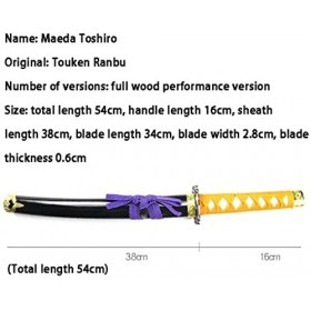 JK-Colin Sabre en Bois Touken Ranbu Sabre Court Maeda Toshiro armement Sabre en Bois Cosplay Animation Performance Accessoire