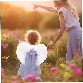 HOMSFOU 8 Pièces Ailes DAnge Accessoires Photo De Bébé Tenue De Bébé Fille Tenue De Bébé Ailes De Bébé Ailes De Costume Blan