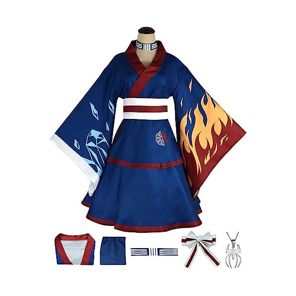 JOHLCR Anime My Hero Academia Cosplay Vêtements Mascarade Danse Soirée Ensemble Kimono Déguisement De Carnaval Dhalloween po