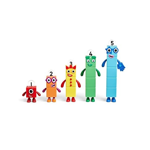 Learning Resources, jouets officiels, Numberblocks Un, Deux, Trois, Quatre et Cinq inclus, figurines à collectionner et à exp
