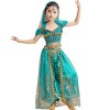 FASFSAF Nouvelle Danse du Ventre pour Enfants, déguisement de Princesse Jasmine Tout-Petits, Filles avec Bandeau, Accessoires