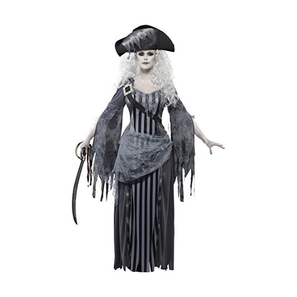 Amakando Déguisement Corsaire Mort-Vivant Costume Pirate Zombie Femme S 38/40 Habit dhalloween Bandit des Mers vêtements Fli