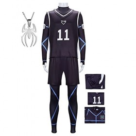 JOHLCR Anime Cosplay Vêtements BLUELOCK Costume Avec Des Accessoires De Collier Mascarade Danse Soirée Costumes Unisexe Adult