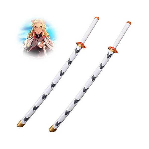 Uvency Accessoires DÉpées de Samouraï En Bois, Anime Rengoku Kyoujurou Katana Pour Les Amateurs DAnime, Jouets DAccessoire