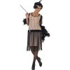 NET TOYS Robe Charleston à Franges années 20 L 46/48 Tenue de Danseuse Jazz Cancan Mafia Costume Sexy pour Femme Twenties Hab