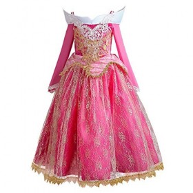 HOIZOSG Costume de princesse Aurora pour fille - La Belle au bois dormant - Pour fête danniversaire, carnaval, Halloween, No