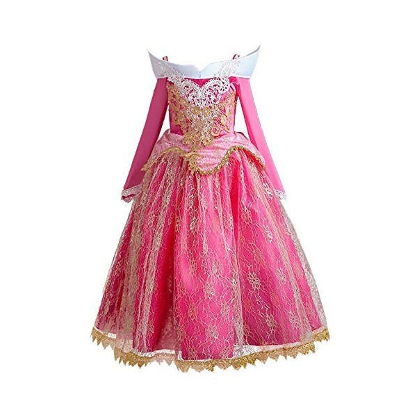 HOIZOSG Costume de princesse Aurora pour fille - La Belle au bois dormant - Pour fête danniversaire, carnaval, Halloween, No