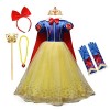 HOIZOSG Déguisement de princesse pour petites filles Blanche-Neige Fête danniversaire Carnaval Halloween Noël Tenue avec acc