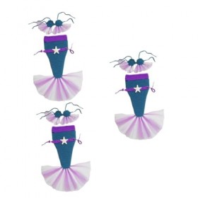 Abaodam 3 Ensembles Tenues Costumes Nouveau-Né Accessoires Vêtements Sirène Tenue Sirène Costume Photo Accessoires Nouveau-Né