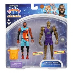 Space Jam 2 : A New Legacy Pack de 2 figurines officielles articulées de 13cm à collectionner : LeBron James et Chonos avec a
