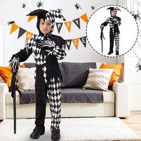 leryveo 4 Pcs Déguisements dhalloween pour Enfants, Clown Enfants pour Garçons, Costumes dhalloween pour garçons, Accessoir