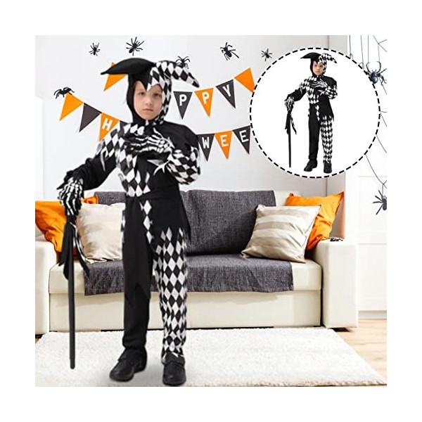 leryveo 4 Pcs Déguisements dhalloween pour Enfants, Clown Enfants pour Garçons, Costumes dhalloween pour garçons, Accessoir