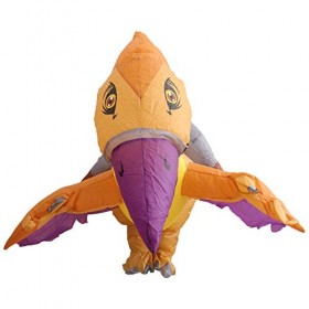 Amosfun Costume de dinosaure gonflable pour enfants sur ptérosaure, cosplay, accessoire de fête 90–130 cm 