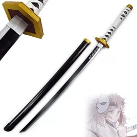 HASMI Épée En Bois de Cosplay Slayer, Accessoire Sabito, Katana de Lame DAnime Japonais, Modèle de Jouets DArme Décorative 