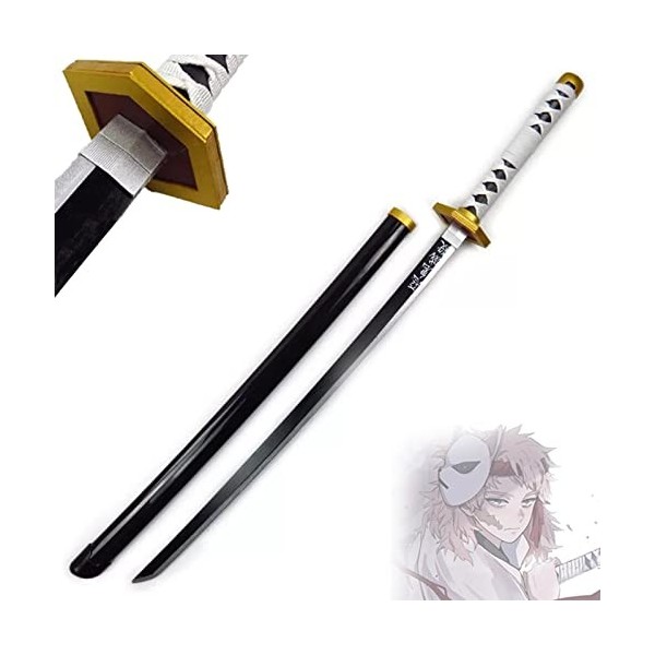 HASMI Épée En Bois de Cosplay Slayer, Accessoire Sabito, Katana de Lame DAnime Japonais, Modèle de Jouets DArme Décorative 