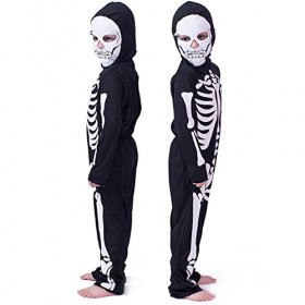 Générique 4 Pcs Costumes Squelette Garçons Filles,Halloween Cosplay Combinaison Squelette Costumes | Halloween Party Supplies
