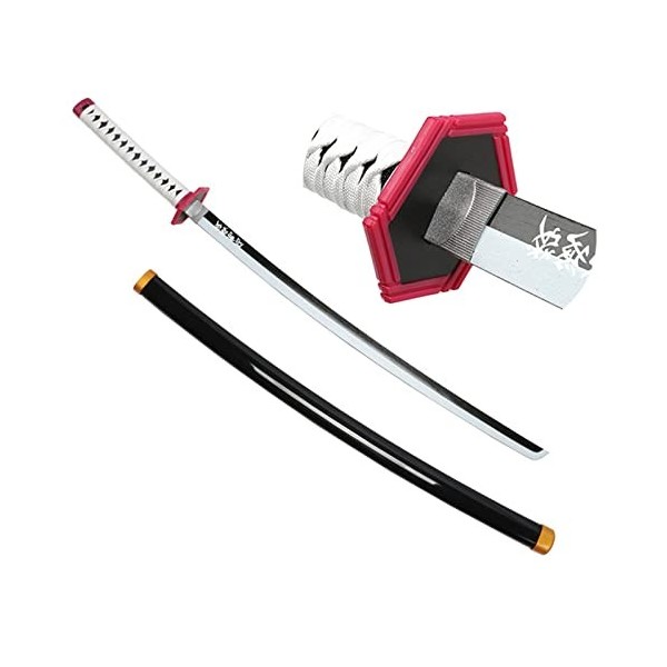 LixLan Demon Slayer Cosplay Anime Épées avec Fourreau, Japonais Katana Samouraï Épée en Bois Katanas Arme Modèle Halloween Ha