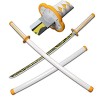 LixLan Demon Slayer Cosplay Anime Épées avec Fourreau, Japonais Katana Samouraï Épée en Bois Katanas Arme Modèle Halloween Ha