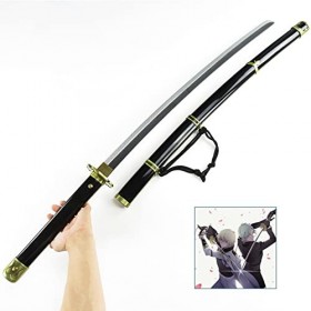 NIANXINN Épée de Samouraï En Bois, Épée de Ninja de Samouraï Noir Anime Avec Fourreau, Amoureux de LAnime Katana Fait À La M