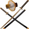 ZJIEX Épée De Samouraï en Bois Kaigaku Cosplay Épée DAnime Katana Demon Slayer 104cm Japonais Anime Cosplay Accessoires Fans